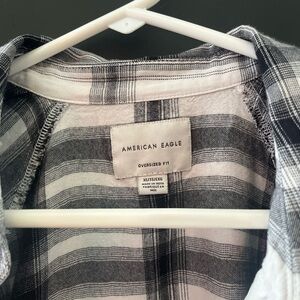 American Eagle Black and White Checkered Shirt